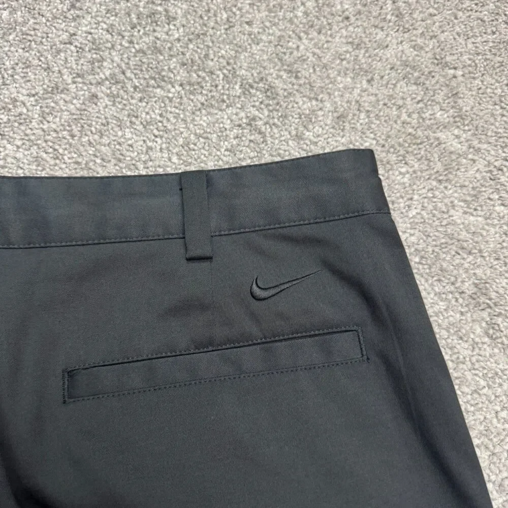 Nike Dri-Fit Golf Chino Shorts Men 32 Black Flat Front Stretch Activewear Preppy